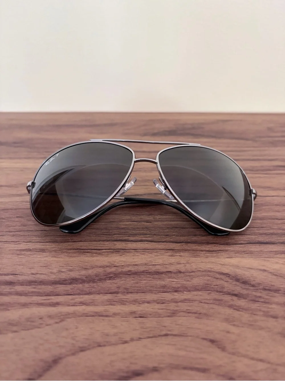 Ray-Ban Silver Frame Sunglasses with Dark Gray Lenses